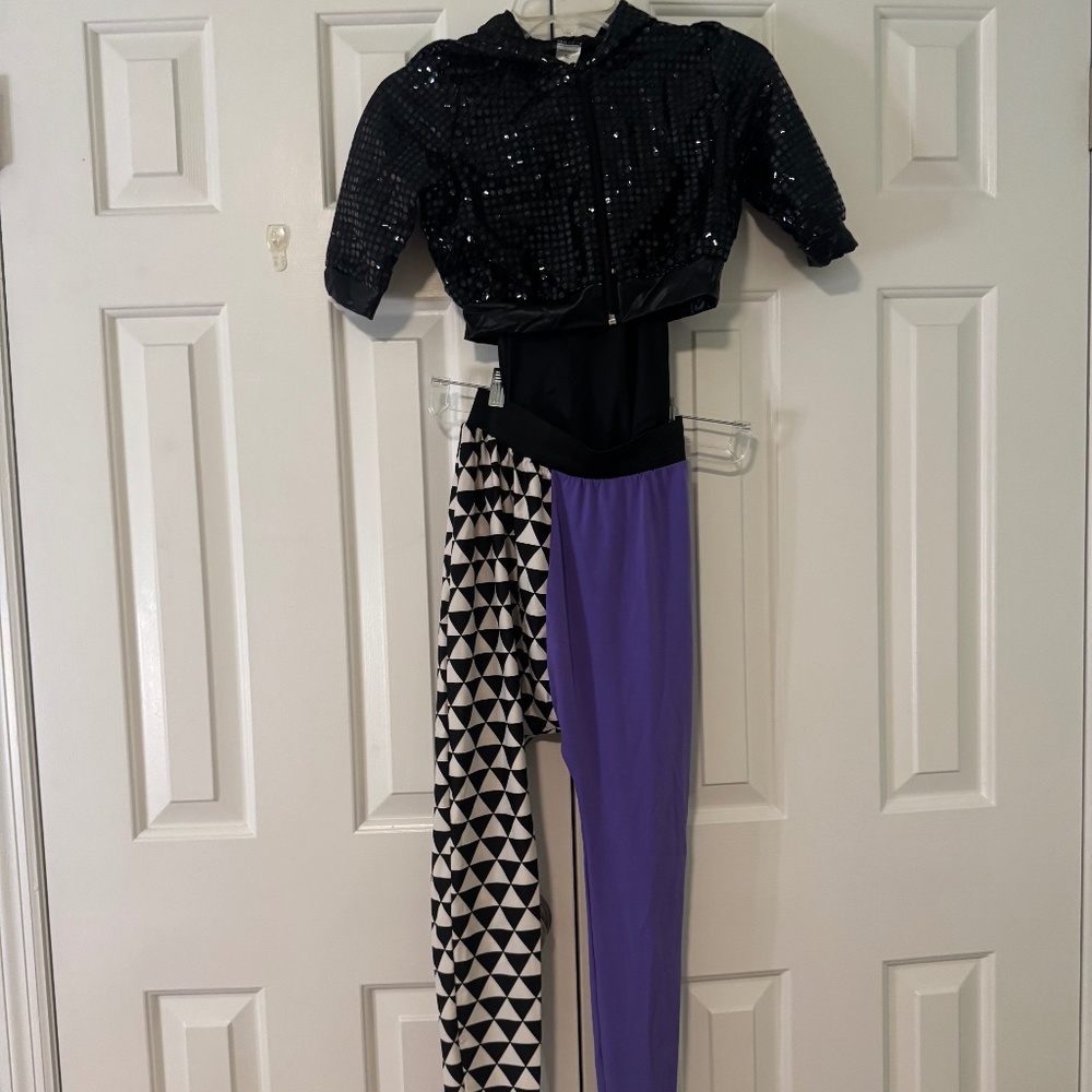 Girls Hip Hop Dance Costume w/ Sequin Jacket & Hammer Pants